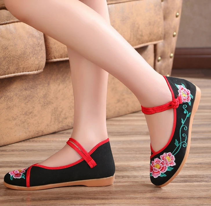 Г. классическая парусиновая обувь на плоской подошве, женская обувь с цветочным узором в этническом стиле, мягкая удобная Тканевая обувь с круглым носком в стиле «Старый Пекин» с вышивкой