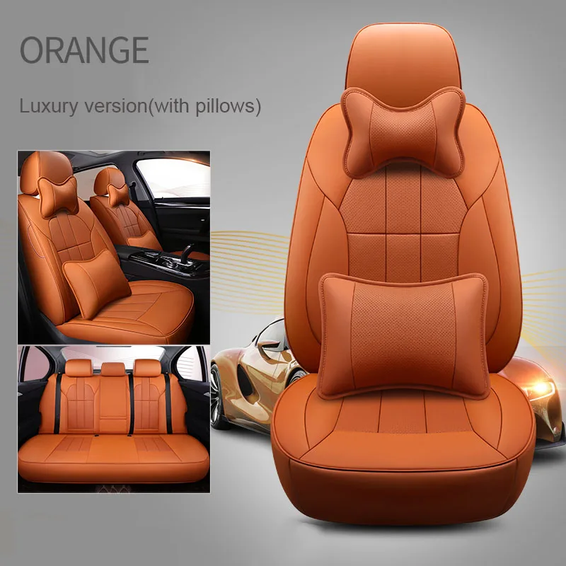 Пользовательские теплые кожаные сиденья для автомобиля Audi A5 A3 A4 A6 A7 A1 A8 Q3 Q5 Q7 100 R8 Mazda CX-5 CX-7 3 6 ATENZA стайлинга автомобилей - Название цвета: ORANGE LUX