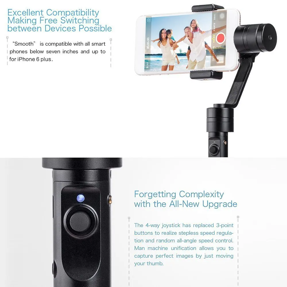  Z1-Smooth c r 3 Axis Handheld Stabilizer Brushless Gimbal for iPhone 6 plus Samsung S5 S6 XIAOMI Sm