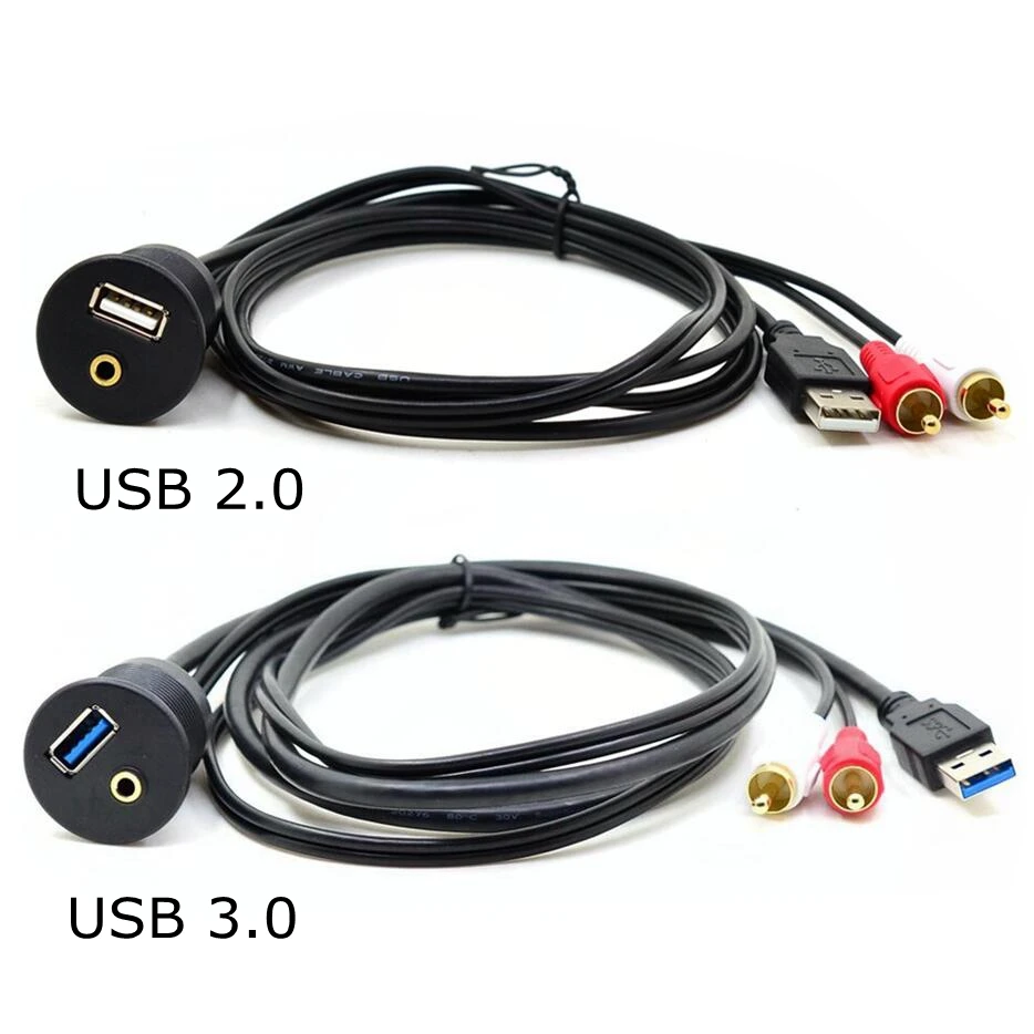 Автомобильная приборная панель скрытого монтажа USB 2 0 3 5 мм AUX RCA удлинитель с