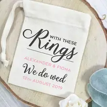 Изготовленные на заказ кольца предъявителя Свадебные вечерние выживания набор от похмелья ювелирные изделия пользу муслиновые мешки мальчишник, девичник подарки