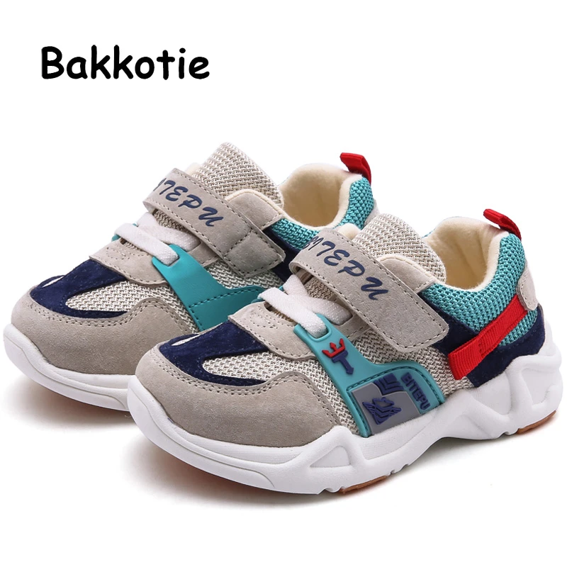 Bakkotie, otoño 2019, zapatos para niños, zapatillas transpirables de cuero genuino a la moda para niños, nuevos zapatos informales de color rosa suave para niñas|Zapatillas deportivas| -