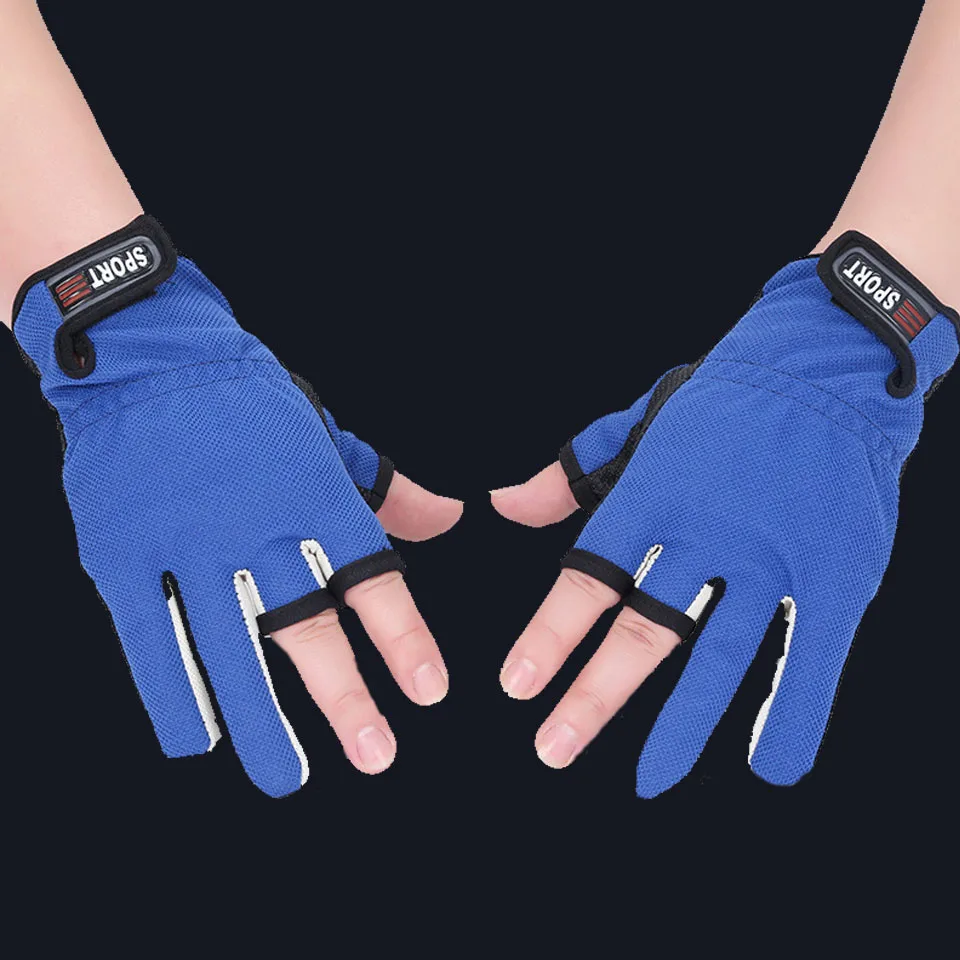 

WALK FISH 1Pair Anti-slip Fishing Gloves Three Fingerless Soft and Breathable Gloves For Fishing Cycling Climbing Outdoor Sports
