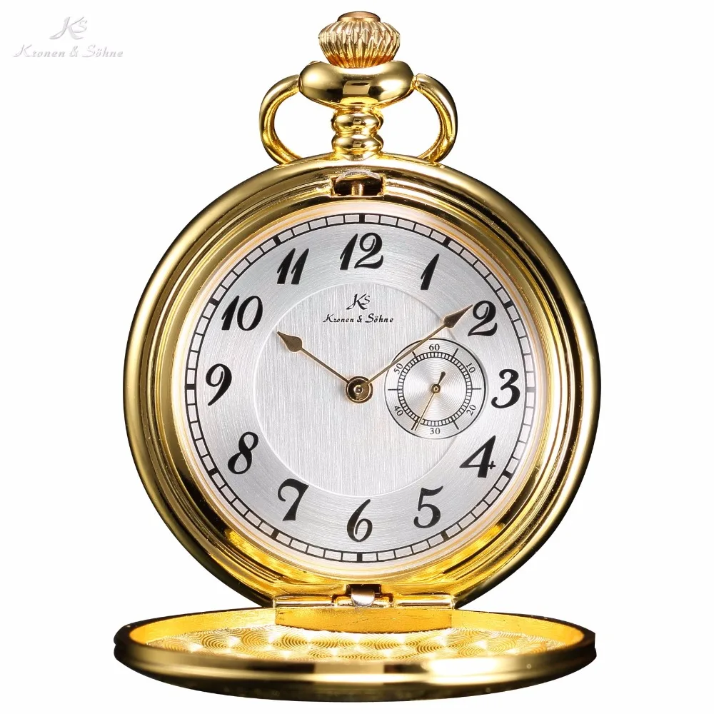 KS Classic Watches Elegant Vintage Gold White Sub Second Dial Retro