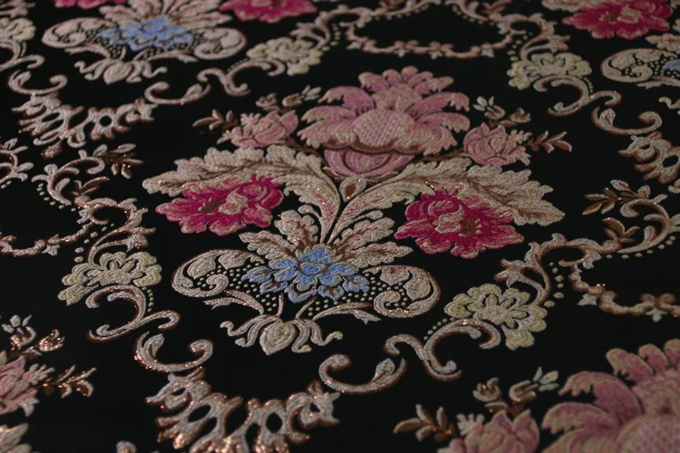 flowers brocade jacquard fabric,high quality thick polyester fabric for woman dress coat DIY sewing patchwork tissus an metre