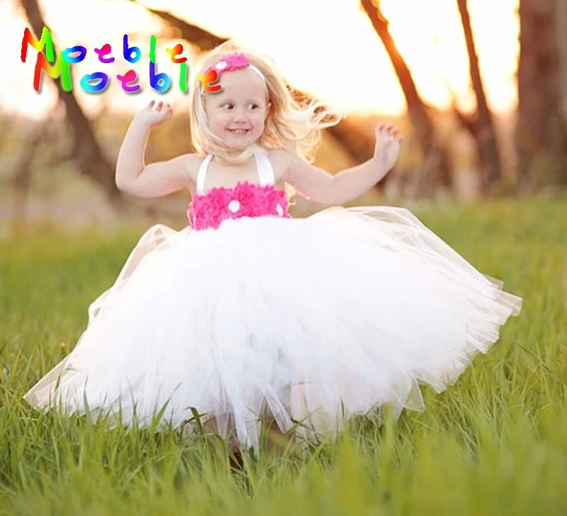 

Chic Flowers Children Girl Tutu Dress Girl Floral Dress For Summer Toddler Girl Evening Gown Costume Baby Christening Dress