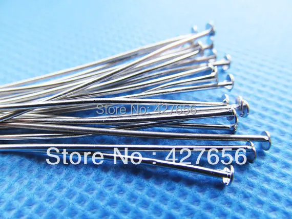 

50mm 2 inch (2") Silver tone/White K Flat Head Headpins Charm Findings,Jewelry Making,DIY Components,Nickel free
