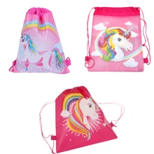 3 стиля Мода мультфильм тема Единорог веревки сумки дети обратно сумки 35,5*28 см Единорог мешок шнурок