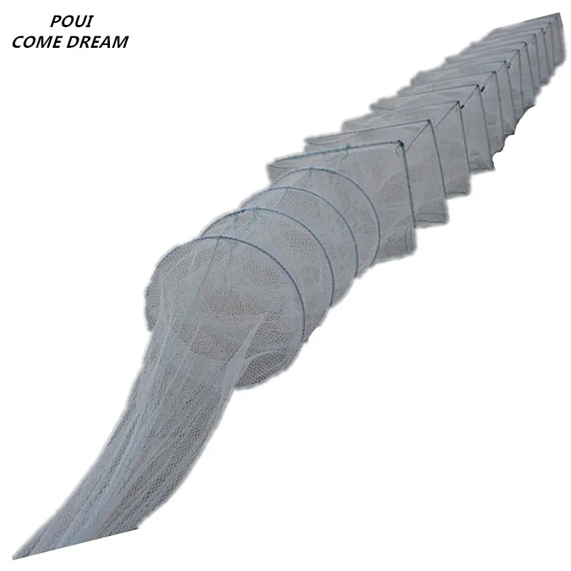 New lenght 5M 17sections 10 holes network fishing trap fishing net rede de pesca potes herramientas turtle crab cage shrimp cage