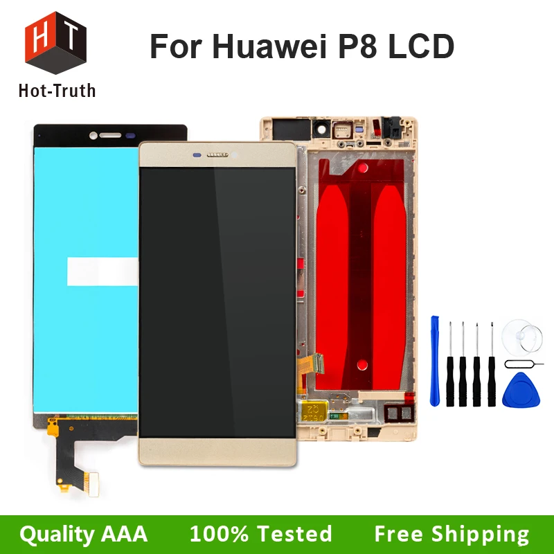 

Hot-Truth LCD Display For Huawei P8 5.2 inch Touch Screen Digitizer Assembly With Frame For Huawei LCD+Tools Set+Free Shipping