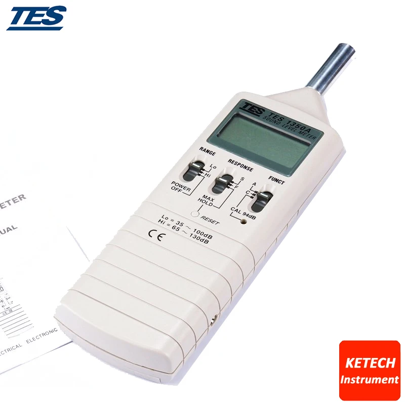 Портативный цифровой измеритель уровня звука от 35 до 130 дБ TES1350A