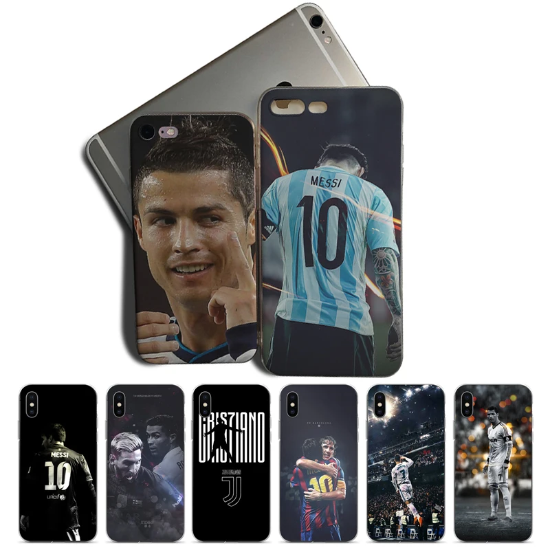 

CR7 messi football soft Phone Case For iPhone X XR XS MAX 8 7 6 6s plus 8plus 7plus 5 5s Transparent Cover case