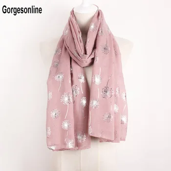 

Very beautiful multi color 100% viscose silver foil print girls fashion scarf shawl