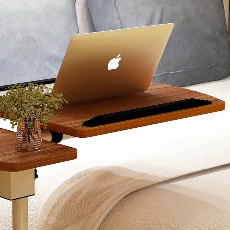 Portable Wooden Laptop Stand Foldable Moving Lazy Sofa Side Bedside Table Medical Height Adjustable Computer Desk Overbed Table