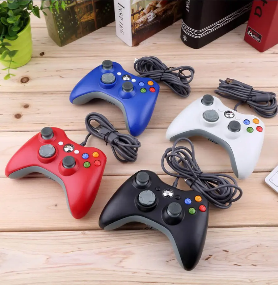 USB проводной геймпад для Microsoft Xbox 360 консоль проводной контроллер Джойстик Черный Белый Красный Синий для ПК игровой джойстик