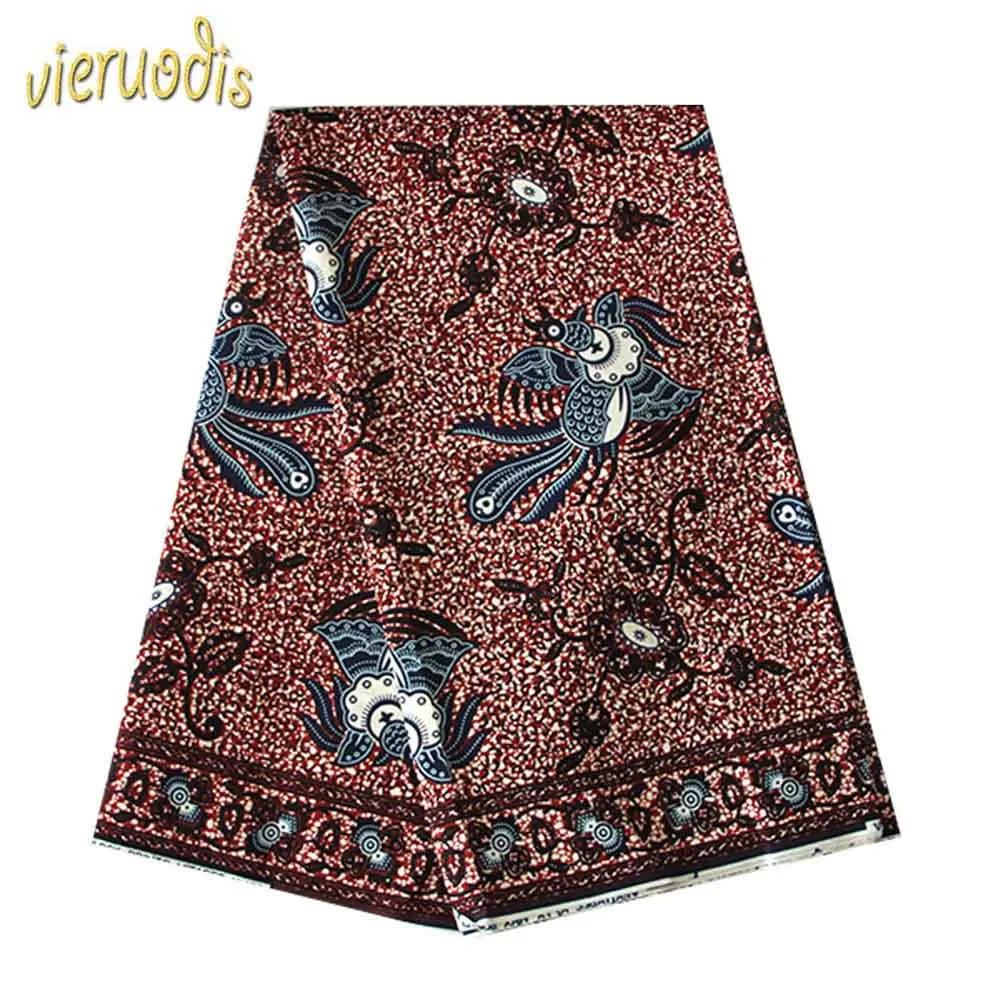 

6 Yards African Wax Prints Fabric Wax dutch 100% Cotton Fabrics Material Dashiki Batik Real Floral for Dress A000442