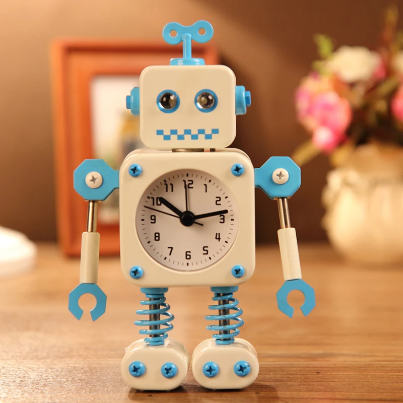 

Deformation of The Robot Alarm Creative Small Alarm Clock Student Clock Alarm Lovely Children's Cartoon Metal Alarm Clock