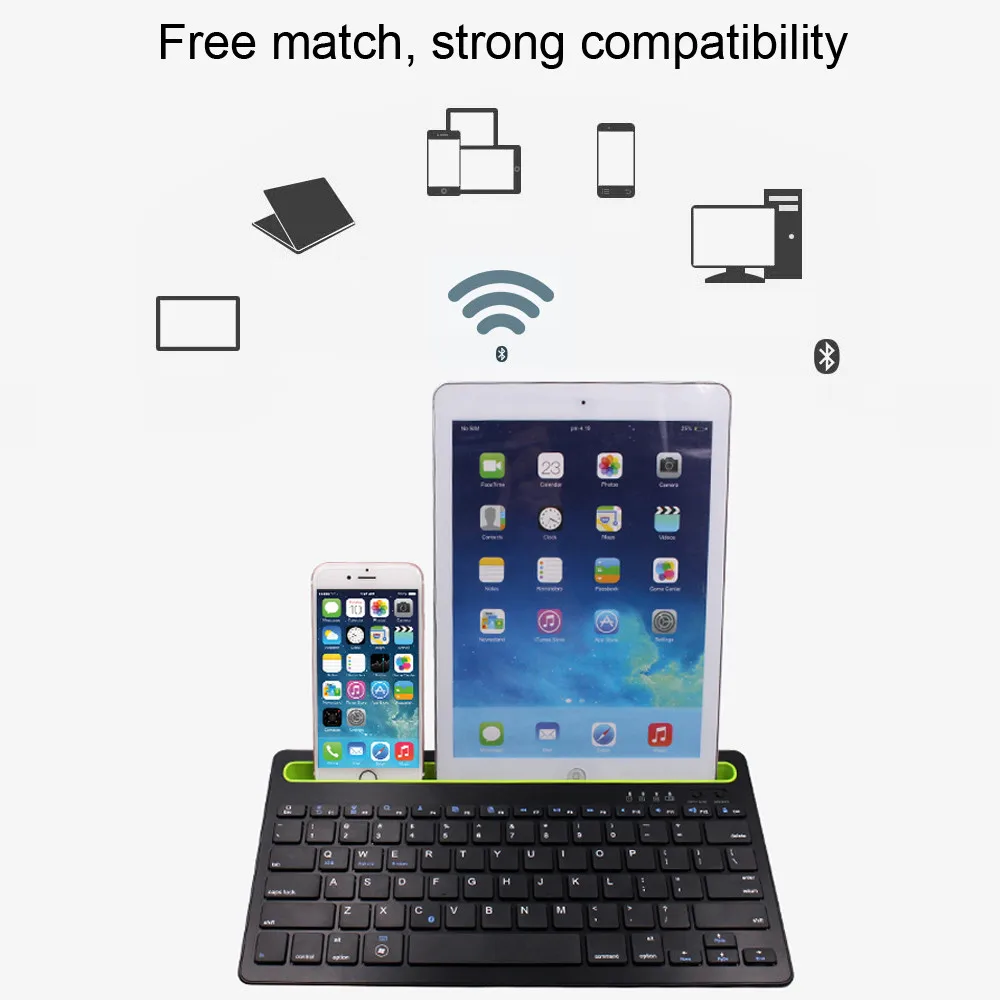 

Wireless Keyboard New Slim Bluetooth Multi-Device Keyboard For Computers. Tablets and Smartphones Teclado #T08
