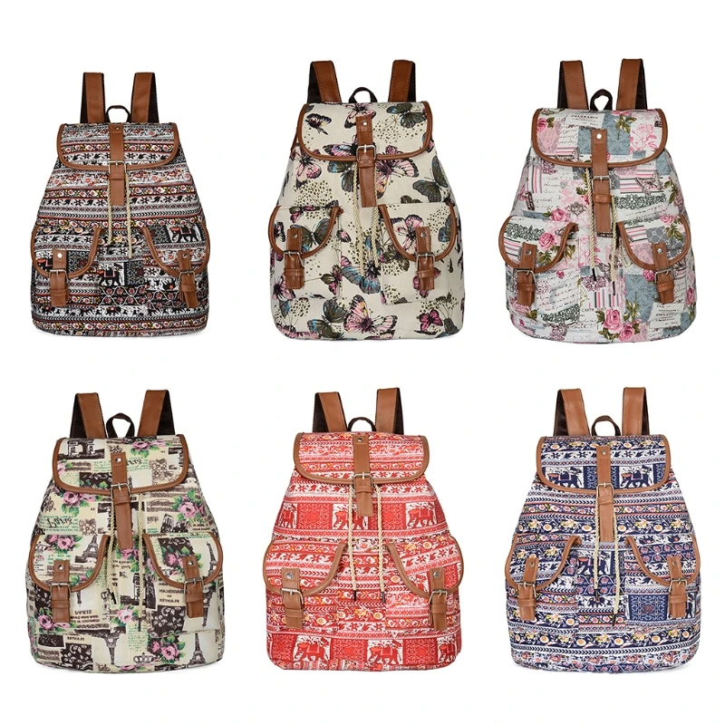 Butterfly Elephant Rose Print Canvas School Vintage Backpack for Women Girls
Butterfly Elephant Rose Print Canvas School Vintage Backpack for Women Girls