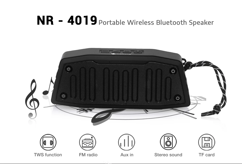 NewRixing NR-4019 открытый беспроводной Bluetooth динамик стерео портативный плеер объемный TWS функция динамик s