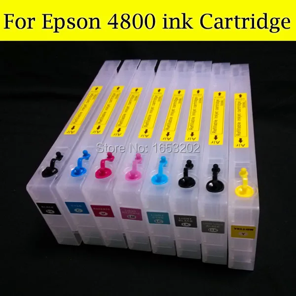 8 Color Refill ink cartridge For EPSON 4800 With Chip Resetter Stylus