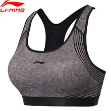 Li-Ning женский профессиональный спортивный бюстгальтер, облегающий, средней поддержки, дышащая подкладка, Удобный спортивный бюстгальтер AUBN012 CJFM18
