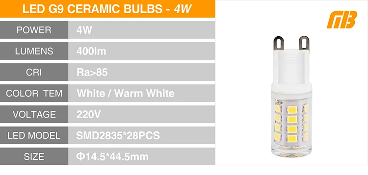 [MingBen] без мерцания G9 светодиодный светильник 2 Вт 4 Вт 6 Вт 8 Вт AC220V светодиодный светильник SMD 2835 Светодиодный керамический светильник Замена галогенной лампы
