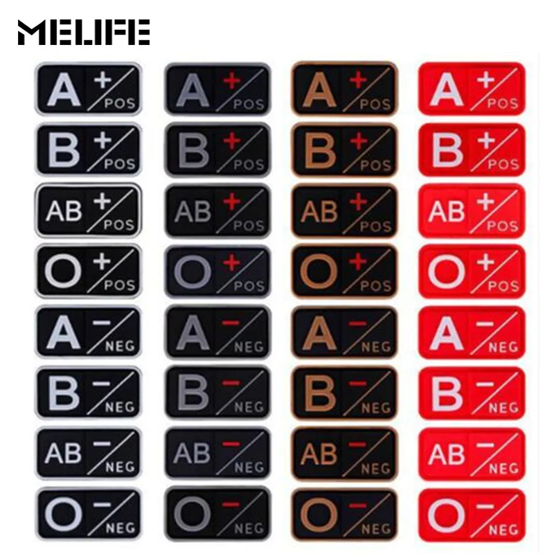 Серые сувениры Черлидинга 3D ПВХ A+ B+ AB+ O+ Положительный A-B-AB-O-отрицательный кровяный Тип патч группа Тактическая Мораль значки