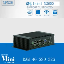 Безвентиляторный Мини-ПК 12 В, мини-linux Embeddex pc Atom N2600, Carputer RAM 4 Г SSD безвентиляторный 32 Г