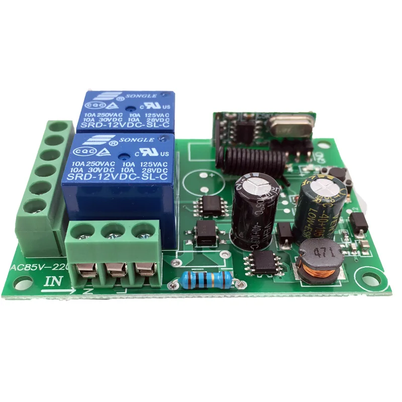 433 МГц Универсальный беспроводной пульт дистанционного управления AC220V 2CH rf релейный приемник и передатчики для универсального управления гаражом и светильник