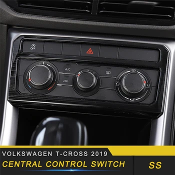 

For Volkswagen T-CROSS 2019 Car Styling Central Control Button Switch Panel Cover Trim Frame Sticker Interior Accessories