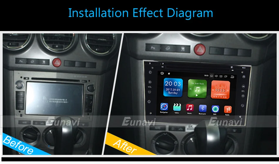 Clearance Eunavi Quad Core 2 din Android 9.0 Car Radio GPS Navigation Stereo for Vauxhall Opel Astra H G Vectra Antara Zafira Corsa 2G RAM 26
