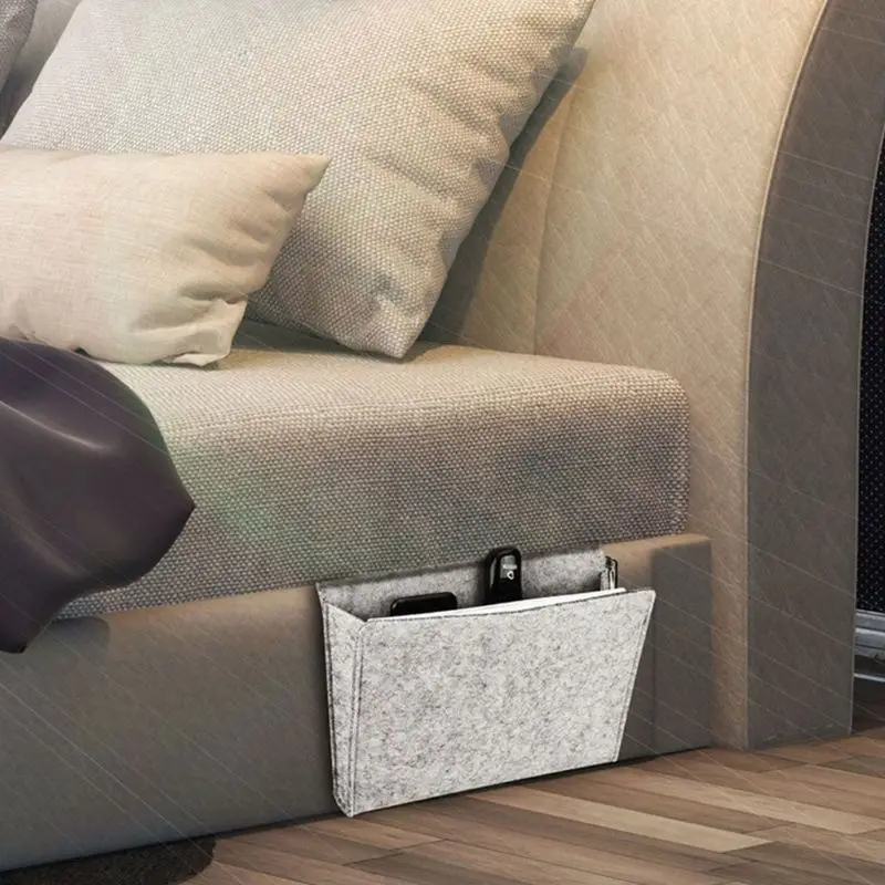 Войлочный прикроватный карманный органайзер для кровати для хранения телефонных книг удаленный Чехол-держатель сумка Высокое качество NoEnName_Null
