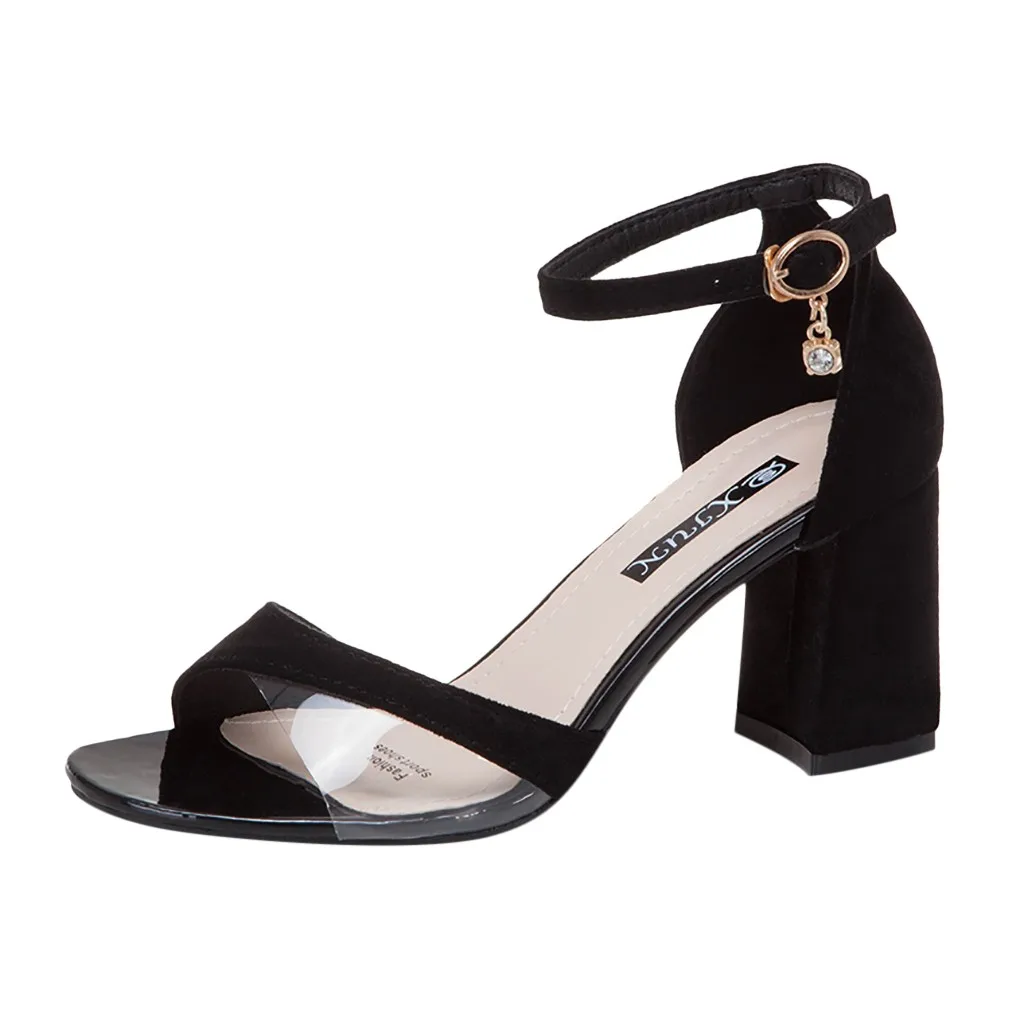 

JAYCOSIN Summer Beige Black Gladiator Sandals Summer Office High Heels Shoes Woman Buckle Strap Pumps Casual Women Shoes 2019