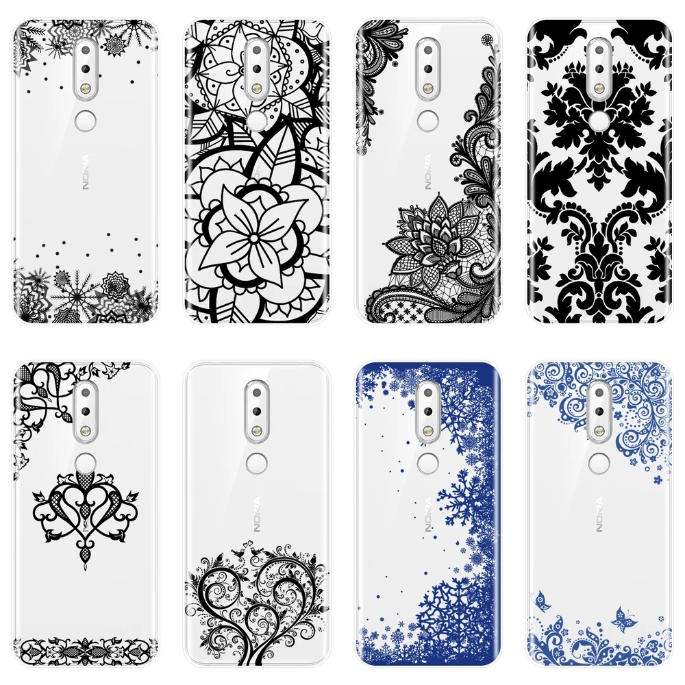 

Soft Phone Case For Nokia 2.1 3.1 5.1 6.1 7.1 Silicone Aesthetic Lace Sexy Flower Back Cover For Nokia 7.1 6.1 5.1 3.1 2.1 Plus