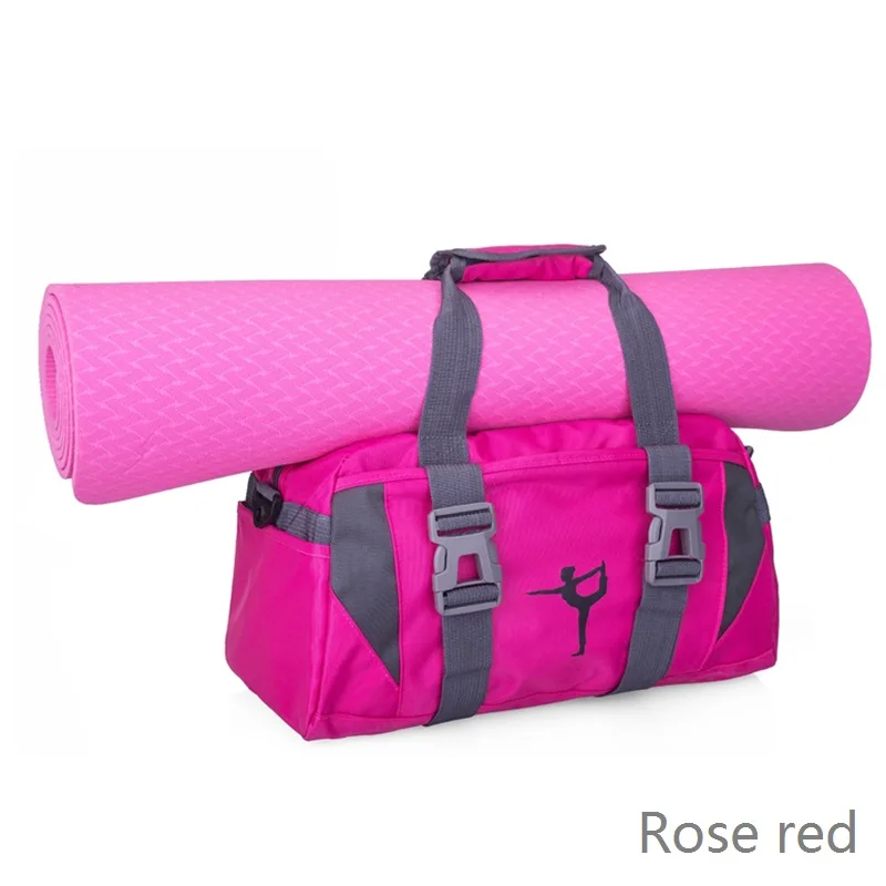 Многофункциональная сумка для йоги, 4 цвета, спортивный коврик, сумка, рюкзак для йоги, водонепроницаемый коврик для йоги, пилатеса, сумка для фитнеса, сумка для йоги, спортивная сумка для женщин - Цвет: Rosered
