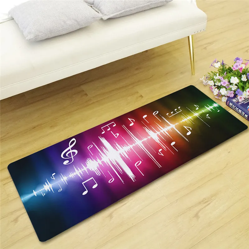 Piano Keyboard Note Carpet Memory Foam Rugs Flannel