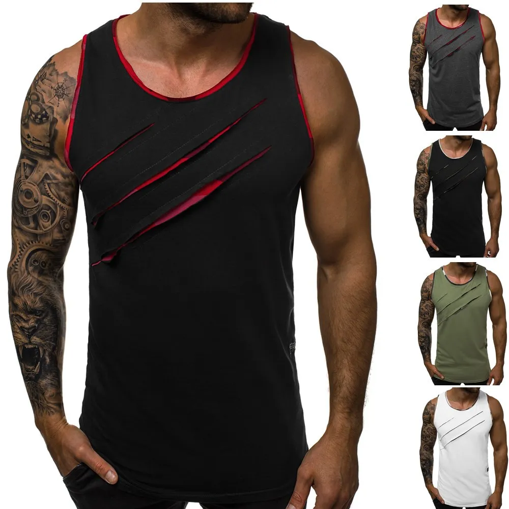 

Tank Top 2019 Men Gym Streetwear Solid Mens Clothing Men Bodybuilding Clothes Fitness Clothing Tanktop