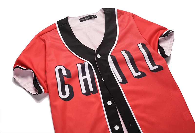 Летний красный кардиган, рубашка, детская бейсбольная футболка на пуговицах, повседневные летние в стиле хип-хоп, футболка, уличная одежда