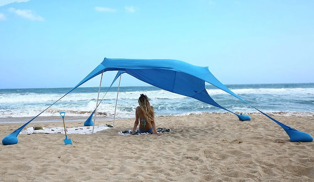 Sombrinha e Gazebo Âncoras de Areia. Capota de Sol Pergola Praia Windproof Tenda Portátil 210x210 com Perfeito Abrigo Sombra 4 Barraca de sol