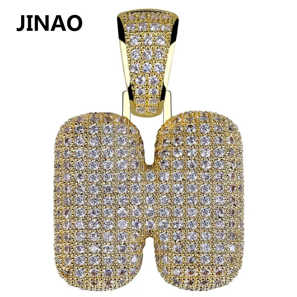 JINAO хип-хоп Iced Out Costom Bubble буквы кулон ожерелье микро проложить AAA+ Циркон с веревкой Чиан и теннисная цепь DIY ювелирные изделия