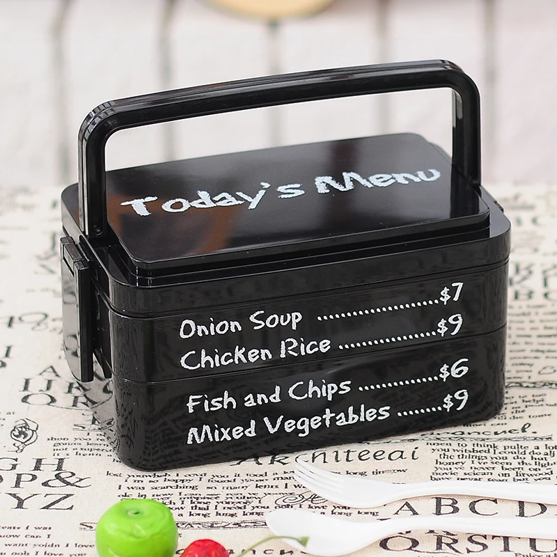 

Large Capacity 1915ml Lunch Container Double Layer Portable Today's Meny Food Box Microwave Bento Box LunchBox Eco-Friendly