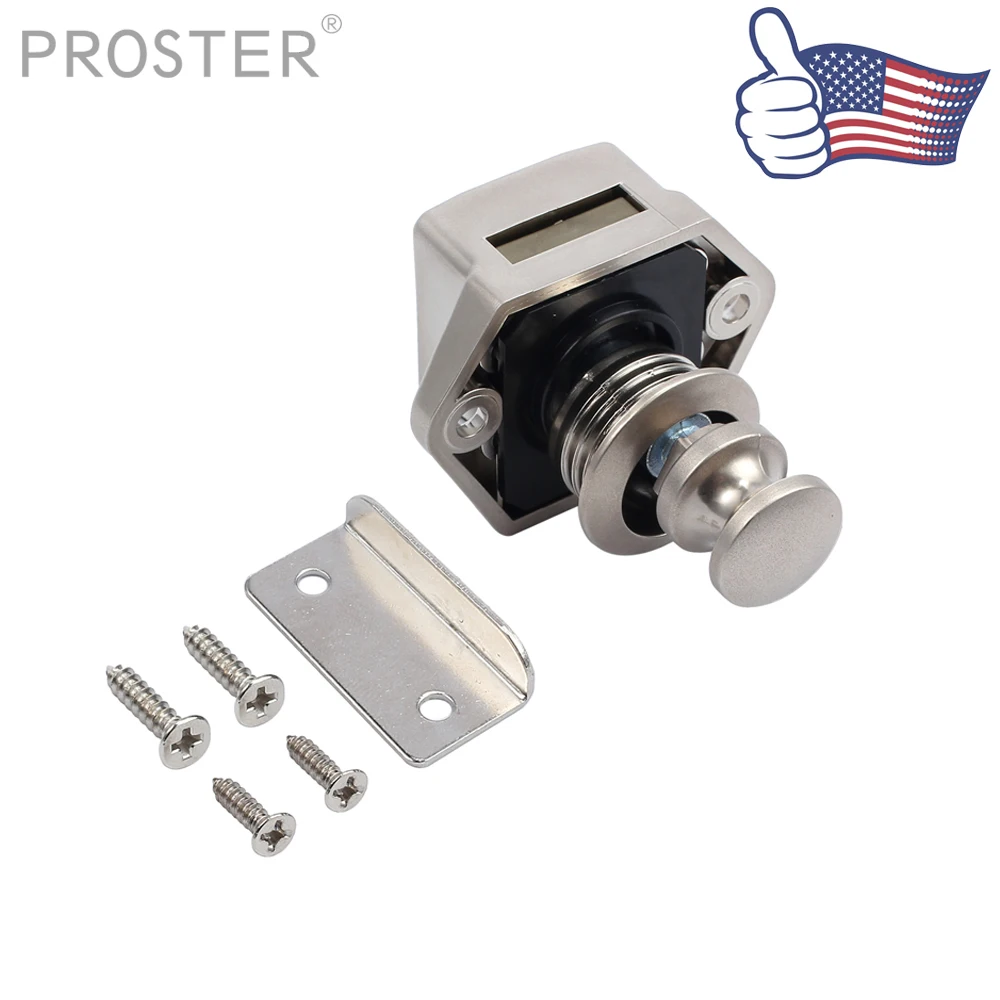 

(Send from US)Proster push lock Push Button Drawer Cupboard Door Catch Lock Latch Knob Caravan Motorhome Cabinet