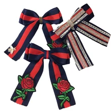 MIARA. L корейский стиль вышивка Роза полоса лук брошь рубашка галстук женские галстуки профессиональные для оптовой продажи