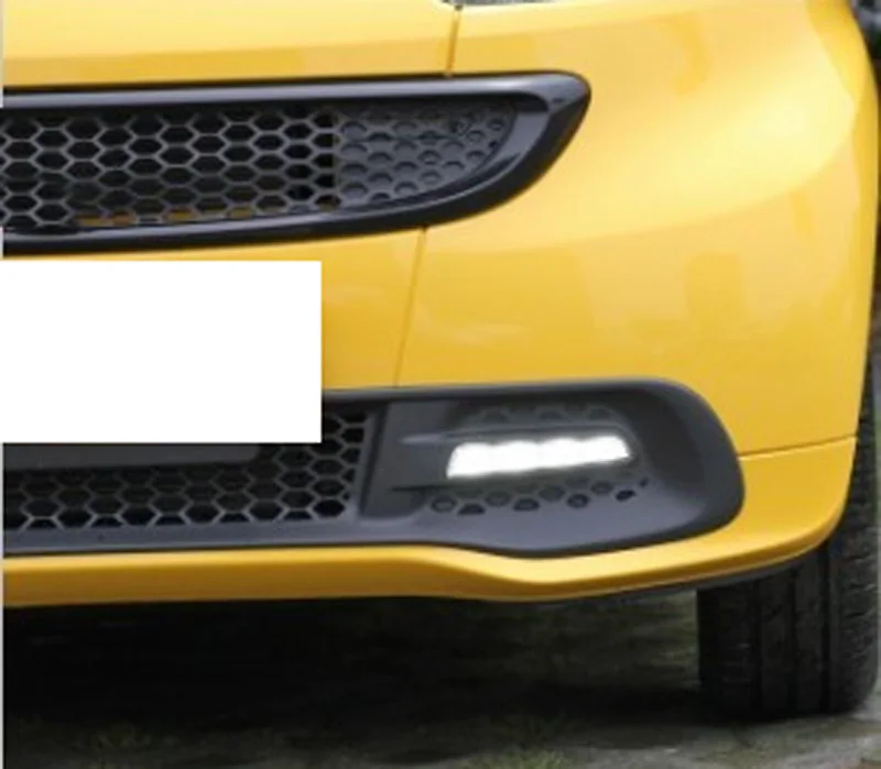 7000K Ксеноновые белые светодиодные дневные ходовые огни drl Комплект для Mercedes-Benz Smart 2012- Fortwo бампер Гриль Крышка Противотуманный светильник