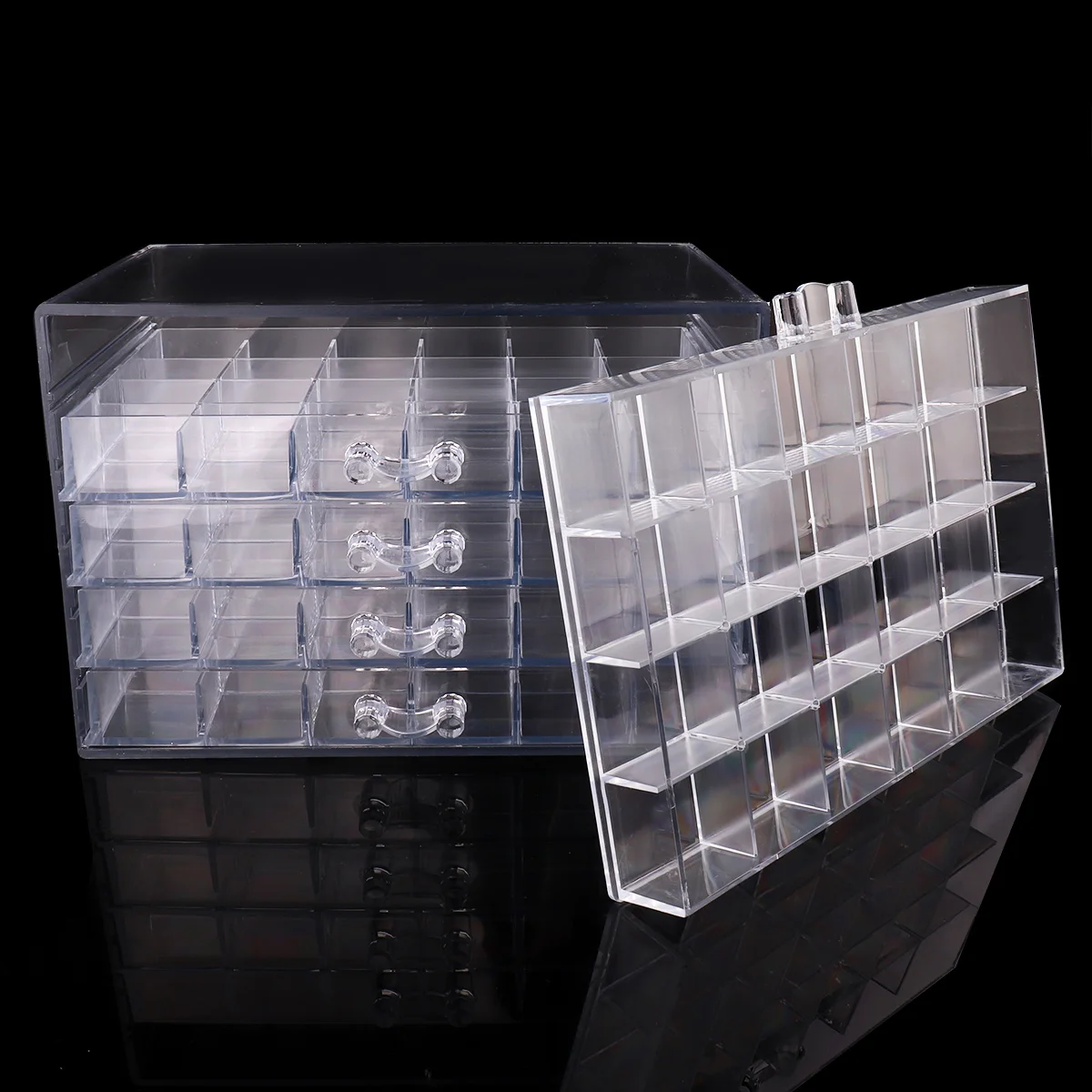 Monja 120 сетка прозрачная; Нейл-арт коробка для хранения Стразы бусины ювелирные изделия Польский контейнер Органайзер съемный чехол