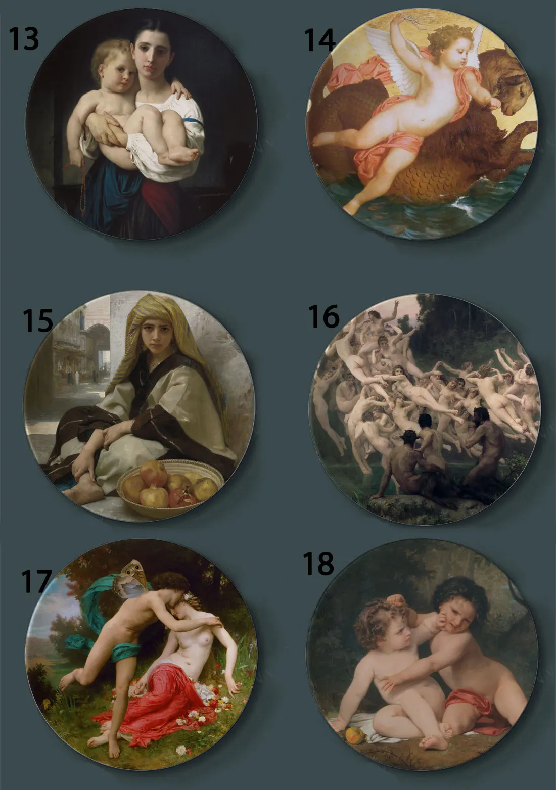 Bouguereau настенные декоративные тарелки классическое художественное блюдо отель фон дисплей мать и ребенок картина маслом тарелка