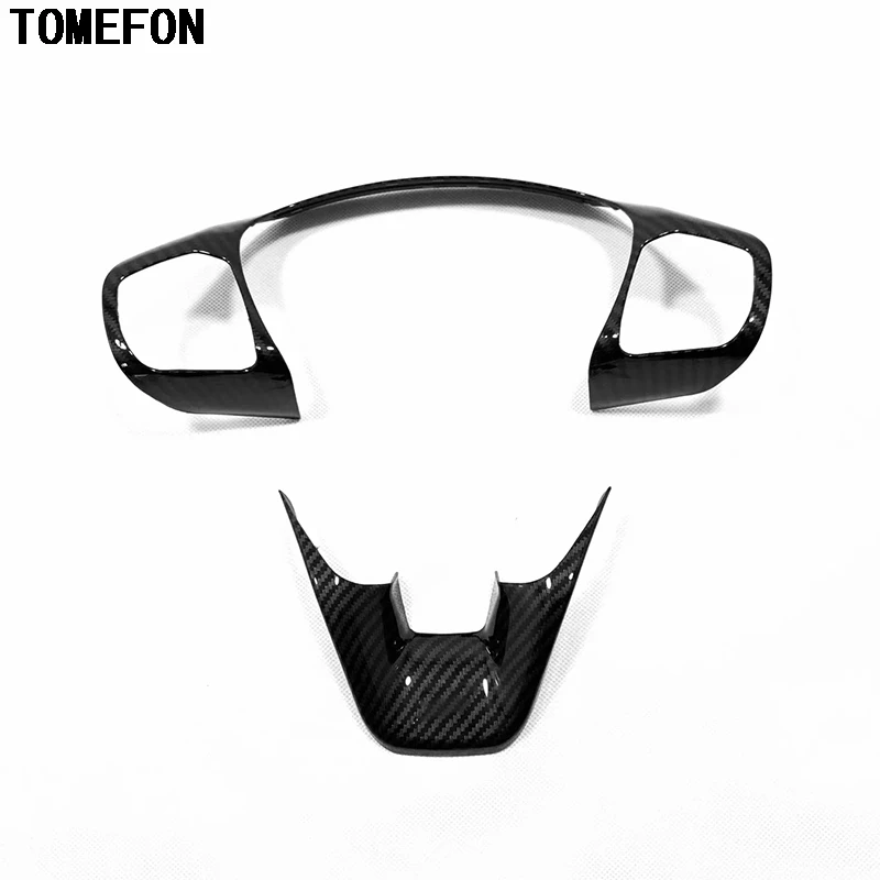 

TOMEFON For Ford Focus 2019 Steering Wheel Decorative Moulding Frame Cover Trim Car Interior Accessories Styling ABS CarbonFiber