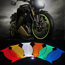 16 шт. универсальные водонепроницаемые мотоциклетные обода колеса светоотражающие наклейки мото наклейка с велосипедом на стену для Honda YAMAHA SUZUKI Harley BMW