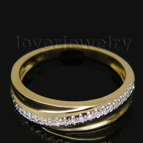 Vintage 0 14Ct Diamond Solid 14k Yellow Gold Engagement Wedding Band Setting Ring Jewelry Sets SR0040